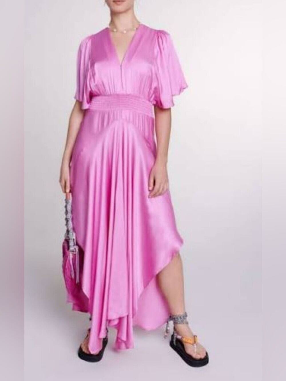 Maje Rachelia Satin Maxi Dress Like New